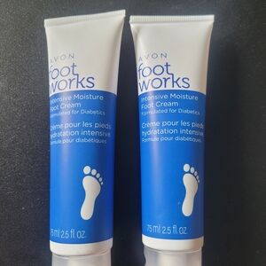 Avon Foot Works Intensive Moisture Foot Cream - Blue & White